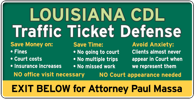 Shreveport–Bossier City, Louisiana CDL Commercial Drivers speeding Ticket graphic 1